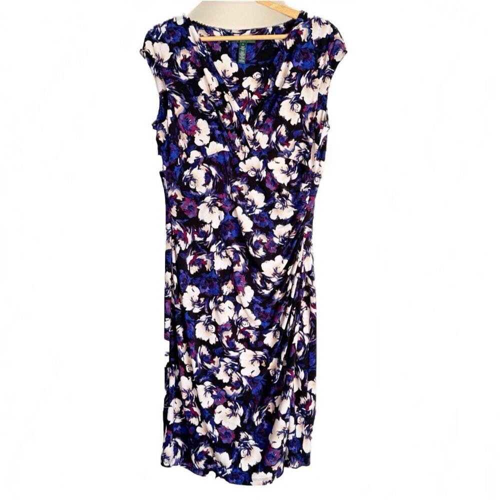 Lauren Ralph Lauren Women’s 14 Floral Ruched Midi Dress Office Career Church